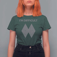 Funny Ski Snowboard T Shirt For Women I'm Difficult Double Black Diamonds - Wonder Print Shop