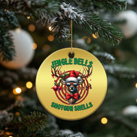Funny Xmas Hunting Christmas Ornament Jingle Bells Shotgun Shells Santa Deer - Wonder Print Shop