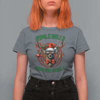 Funny Christmas Hunting T Shirt For Women Jingle Bells Shotgun Shells Santa Deer - Wonder Print Shop