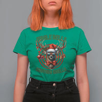 Funny Christmas Hunting T Shirt For Women Jingle Bells Shotgun Shells Santa Deer - Wonder Print Shop