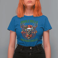 Funny Christmas Hunting T Shirt For Women Jingle Bells Shotgun Shells Santa Deer - Wonder Print Shop