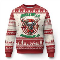 Funny Xmas Hunting Ugly Christmas Sweater Jingle Bells Shotgun Shells Santa Deer - Wonder Print Shop