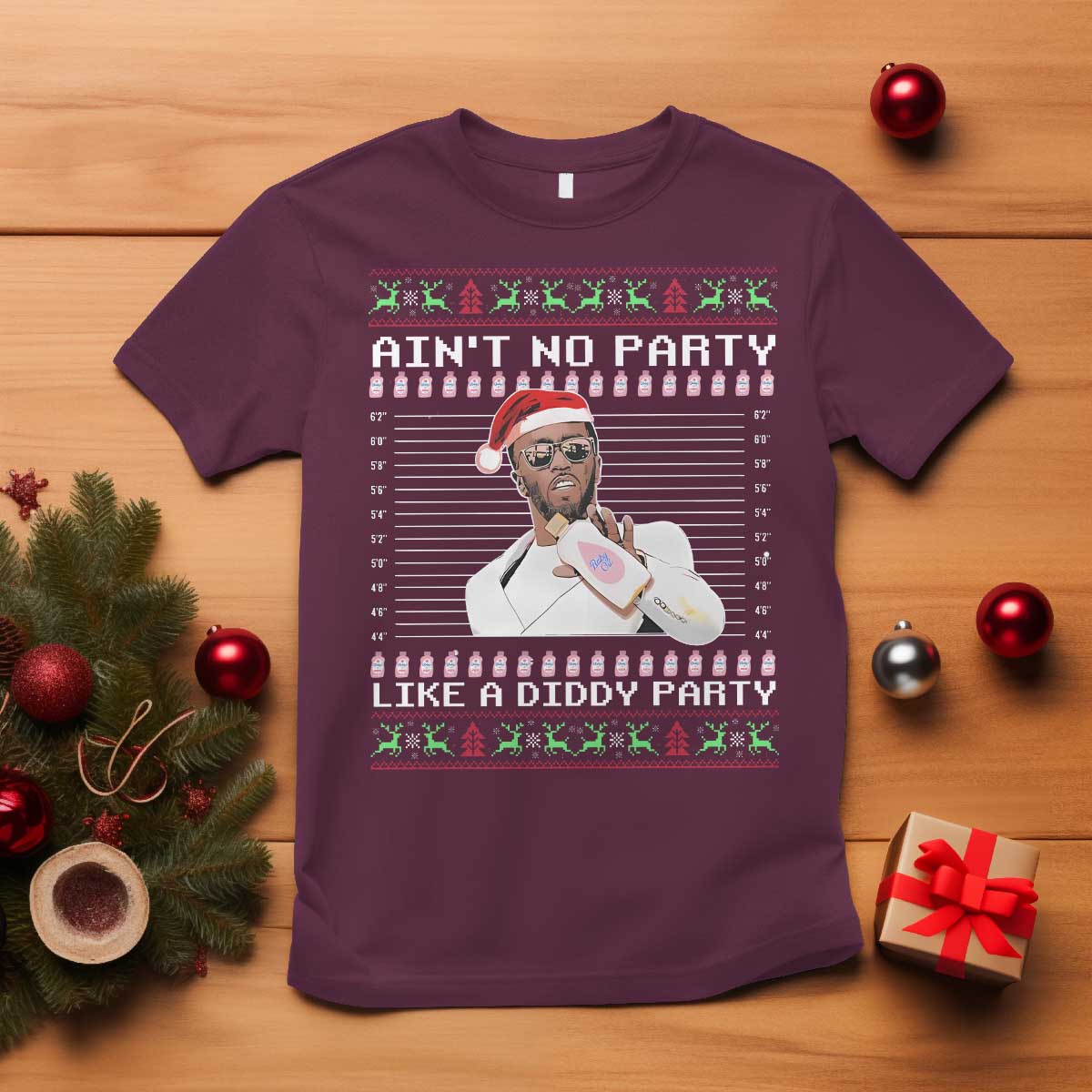 Funny Ain't No Party Like A Diddy Party T Shirt Christmas Dirty Santa Diddy - Wonder Print Shop