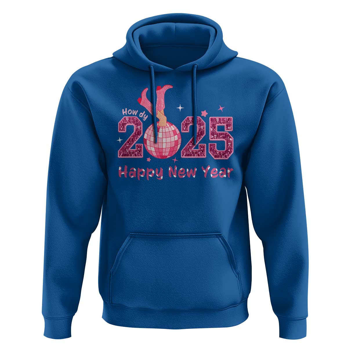 Funny Howdy 2025 Happy New Year Hoodie Cowgirl New Year's Eve Party Disco Ball