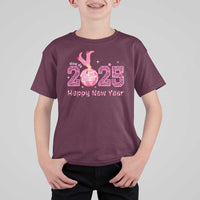 Funny Howdy 2025 Happy New Year T Shirt For Kid Cowgirl New Year's Eve Party Disco Ball