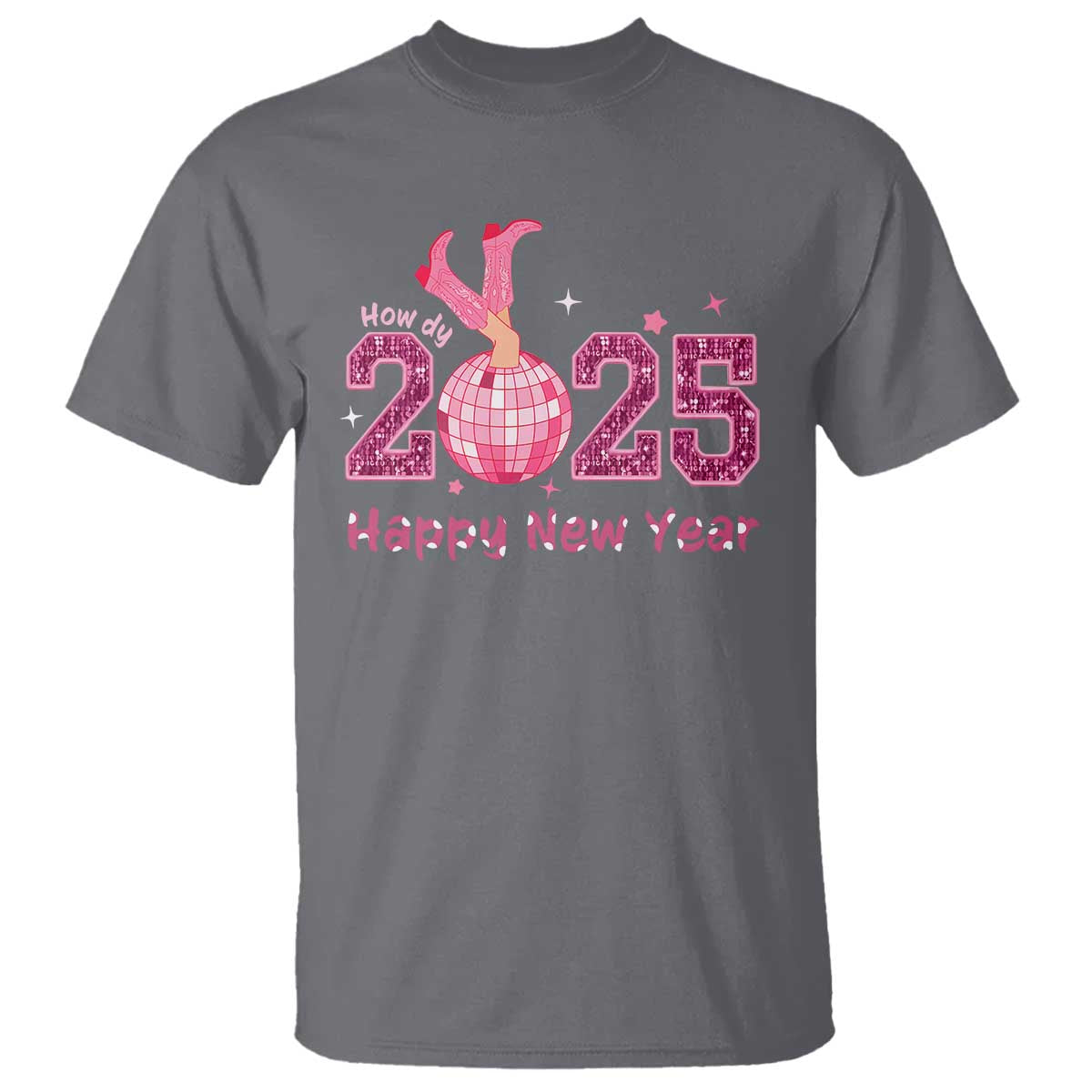 Funny Howdy 2025 Happy New Year T Shirt Cowgirl New Year's Eve Party Disco Ball - Wonder Print Shop
