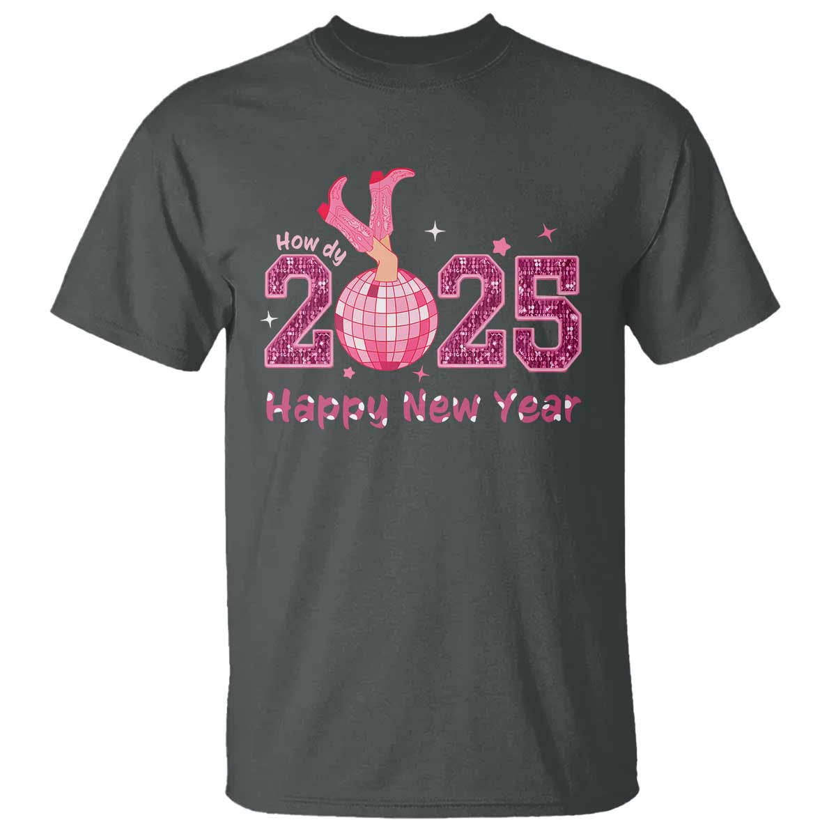 Funny Howdy 2025 Happy New Year T Shirt Cowgirl New Year's Eve Party Disco Ball - Wonder Print Shop