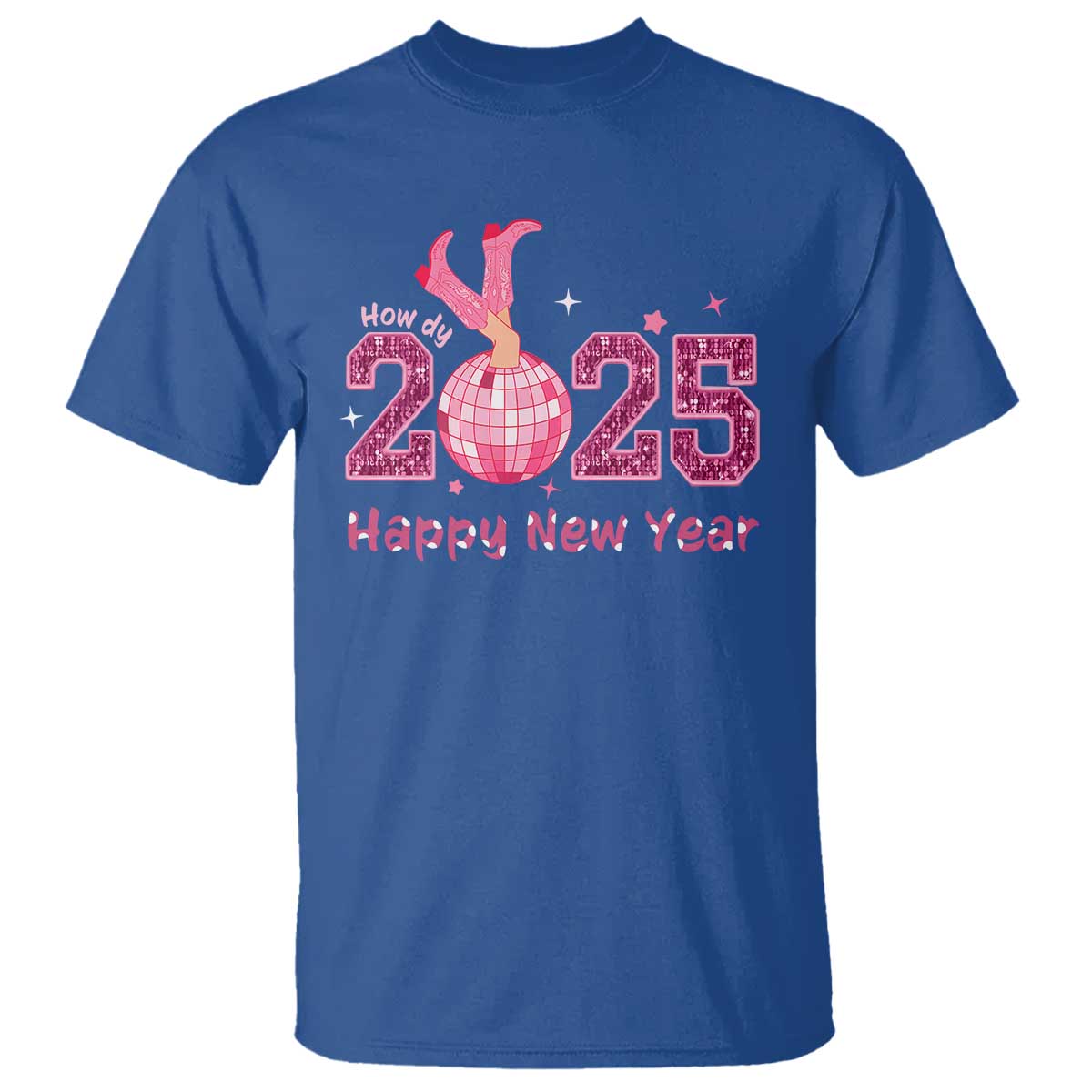 Funny Howdy 2025 Happy New Year T Shirt Cowgirl New Year's Eve Party Disco Ball - Wonder Print Shop
