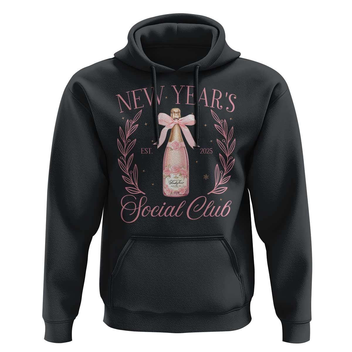 New Year's Social Club 2025 Hoodie Coquette Champagne Bottles