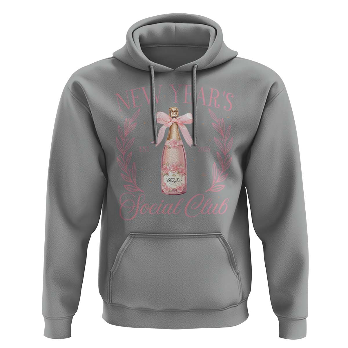 New Year's Social Club 2025 Hoodie Coquette Champagne Bottles