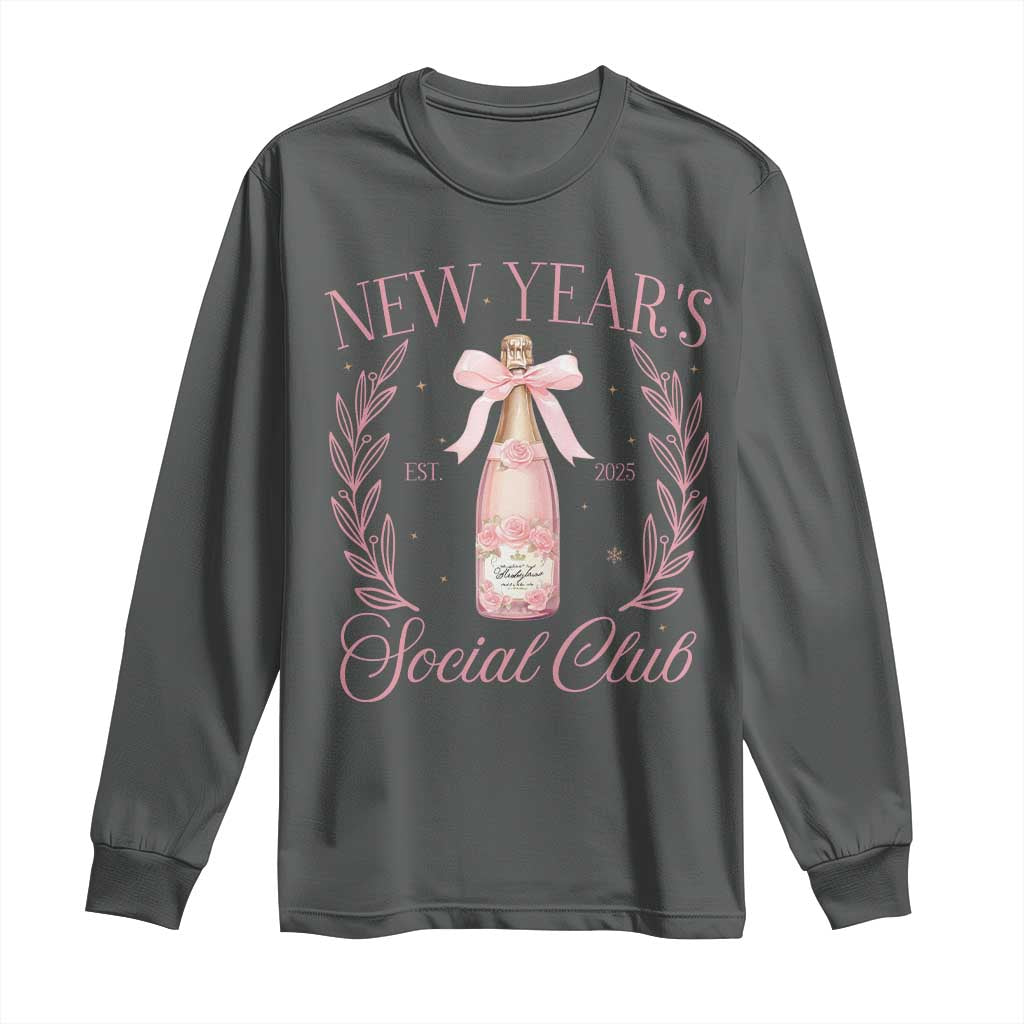 New Year's Social Club 2025 Long Sleeve Shirt Coquette Champagne Bottles