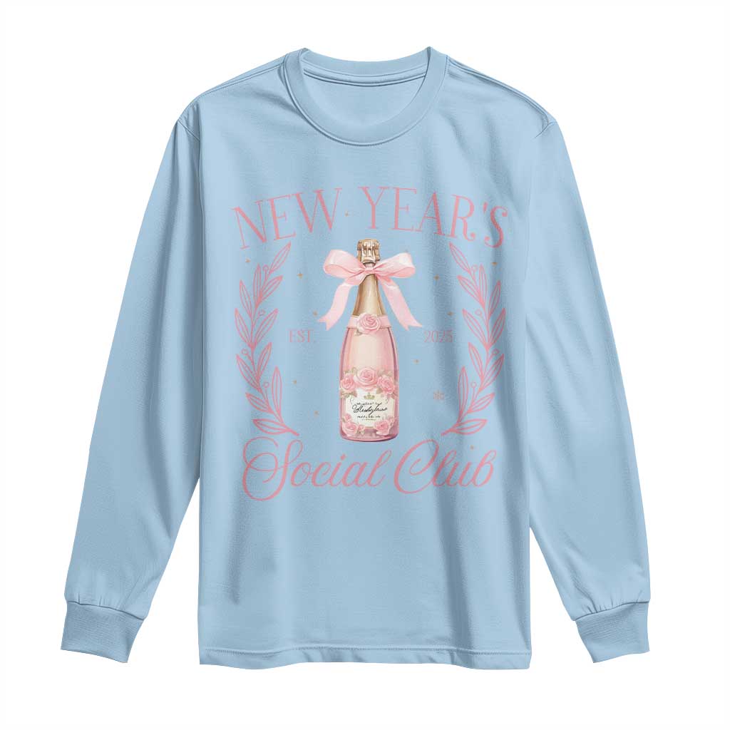 New Year's Social Club 2025 Long Sleeve Shirt Coquette Champagne Bottles