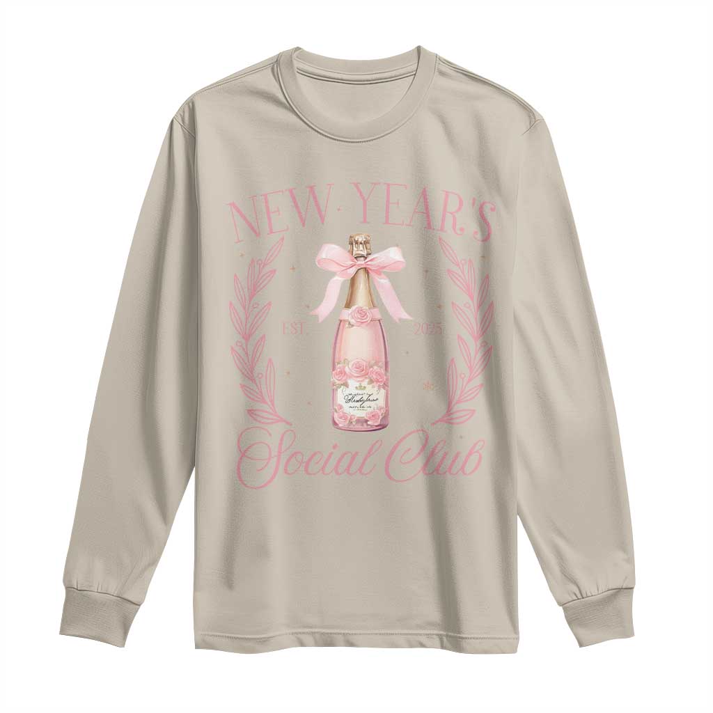 New Year's Social Club 2025 Long Sleeve Shirt Coquette Champagne Bottles