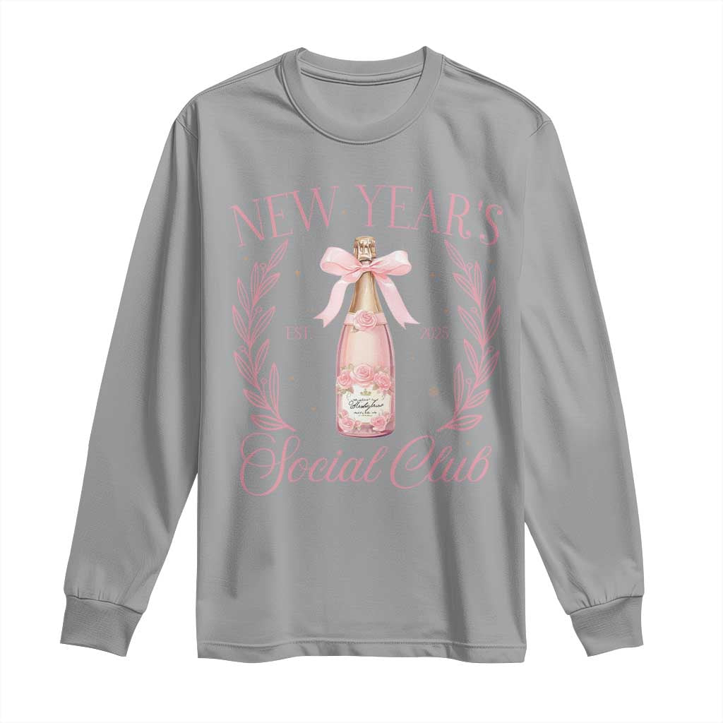 New Year's Social Club 2025 Long Sleeve Shirt Coquette Champagne Bottles