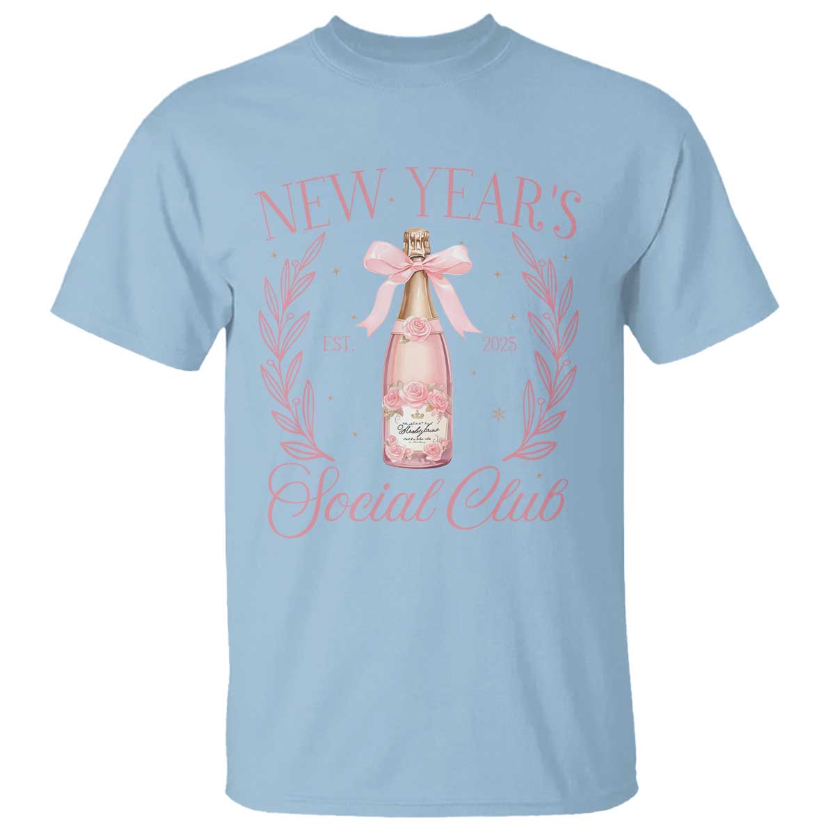 New Year's Social Club 2025 T Shirt Coquette Champagne Bottles - Wonder Print Shop