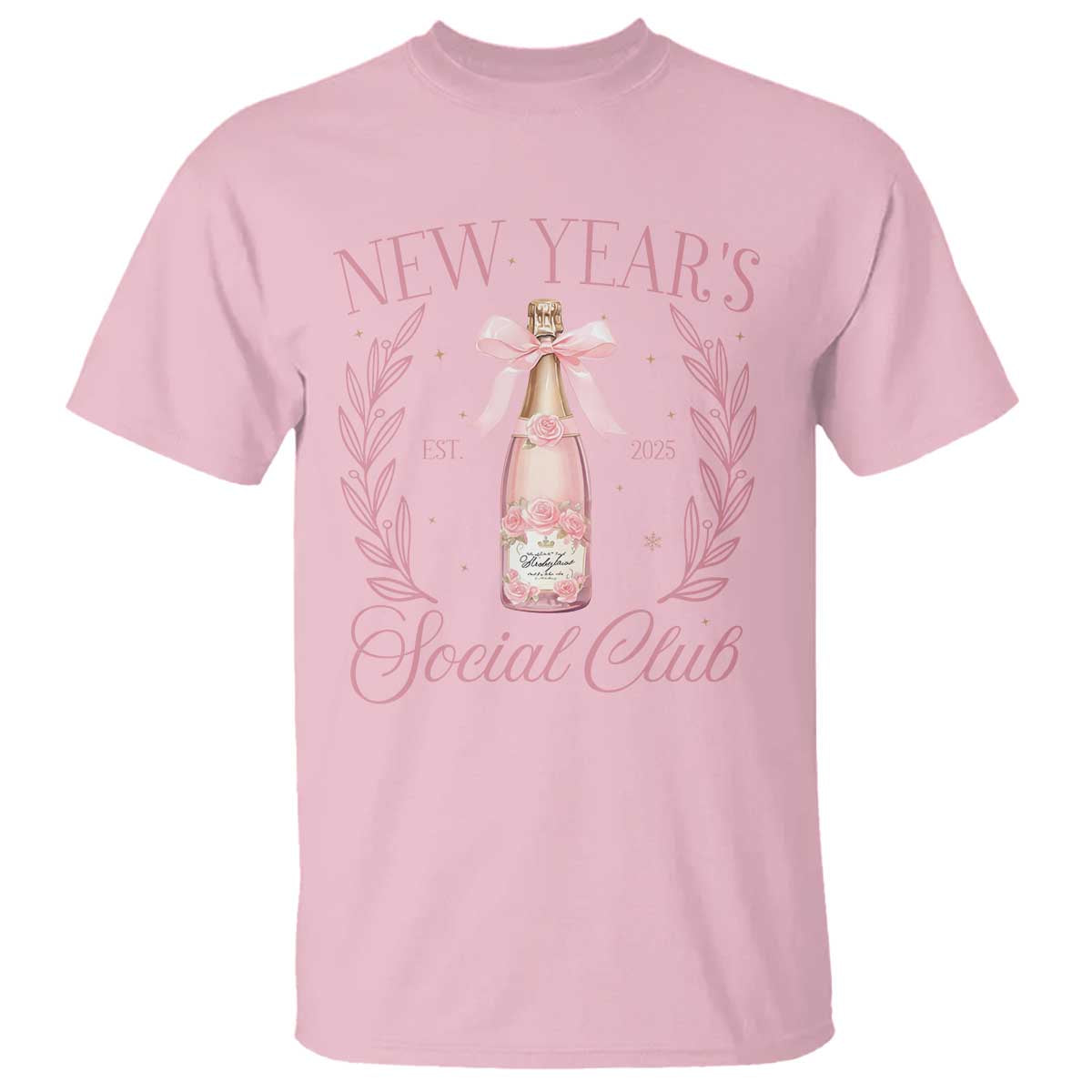 New Year's Social Club 2025 T Shirt Coquette Champagne Bottles - Wonder Print Shop