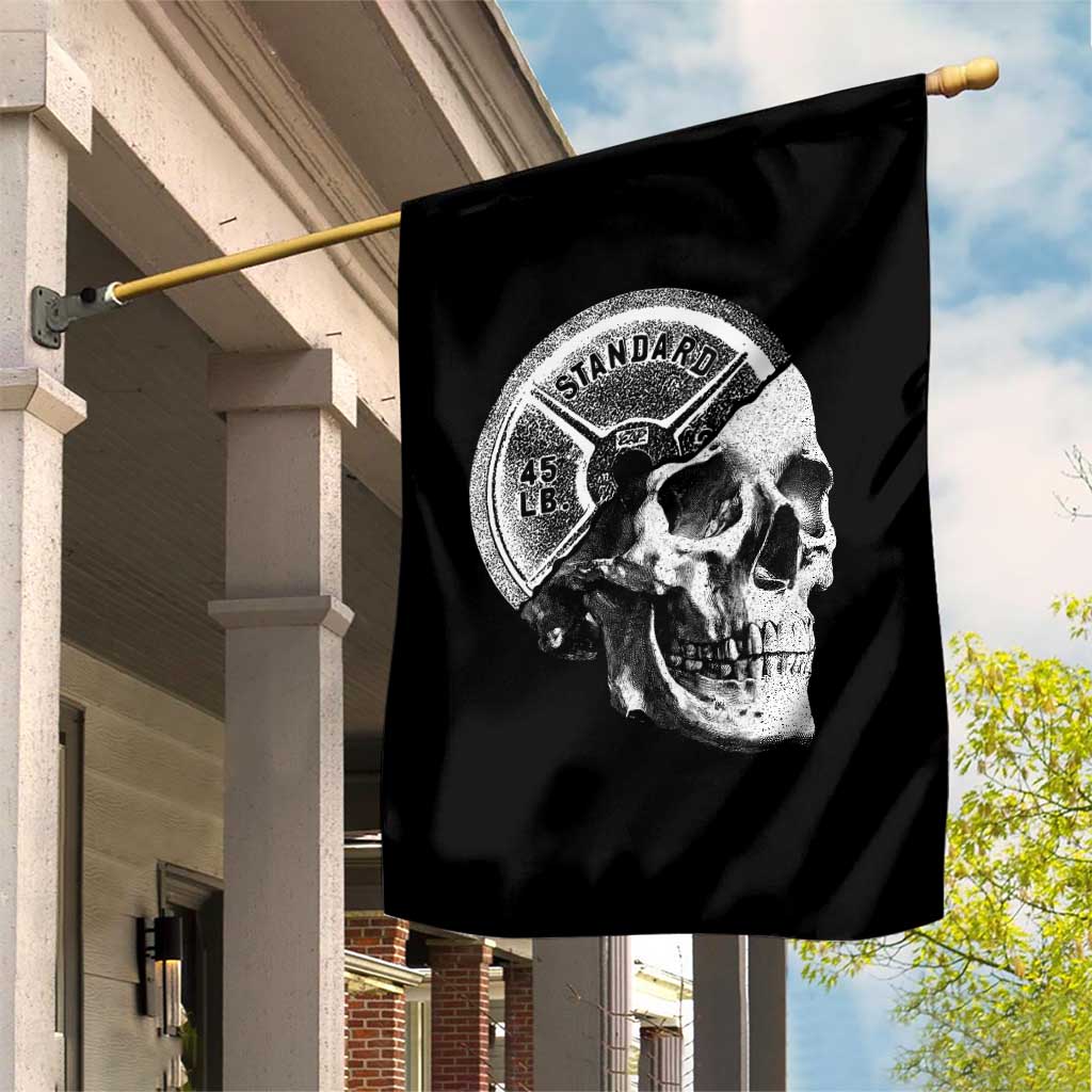 Skull 45 lbs Plate Weight Lifting Gym Workout Garden Flag - Wonder Print Shop