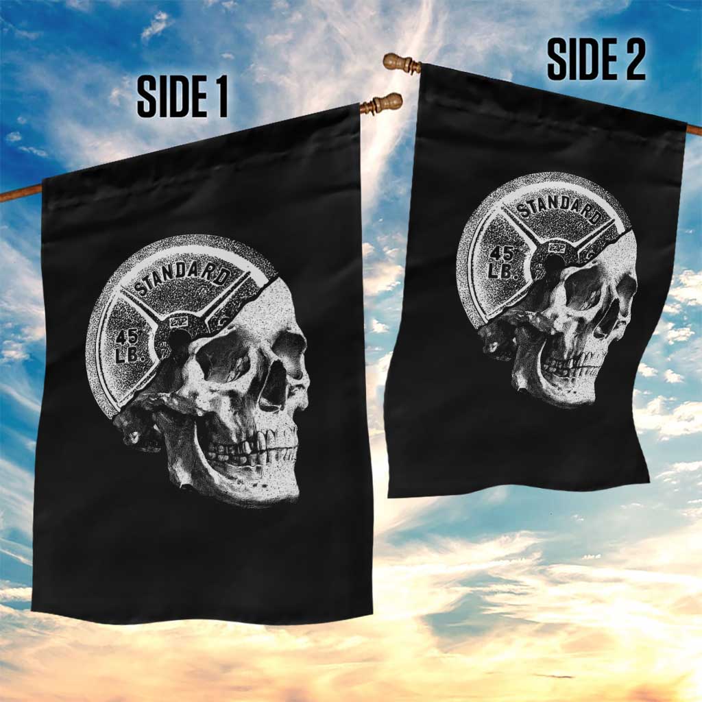 Skull 45 lbs Plate Weight Lifting Gym Workout Garden Flag - Wonder Print Shop
