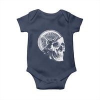 Skull 45 lbs Plate Weight Lifting Gym Workout Baby Onesie - Wonder Print Shop