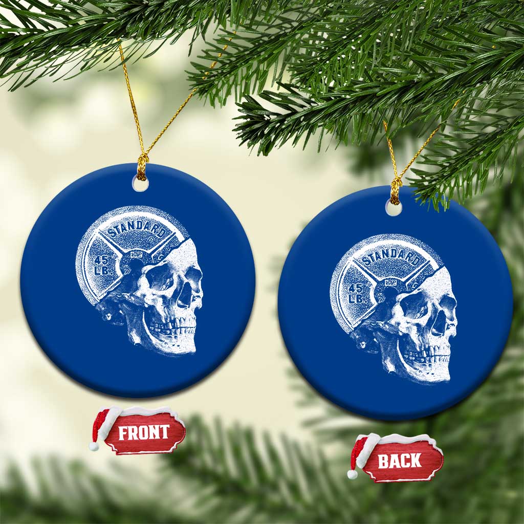 Skull 45 lbs Plate Weight Lifting Gym Workout Ceramic Ornament - Wonder Print Shop