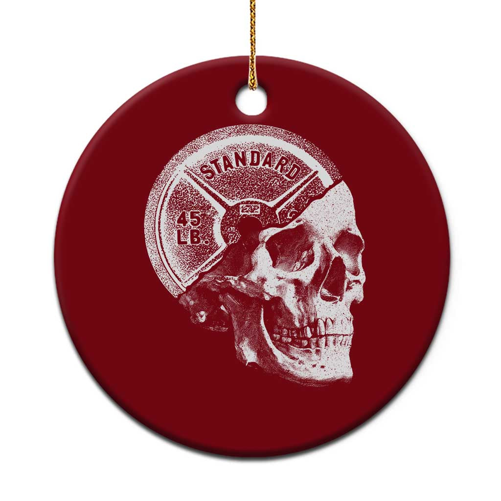 Skull 45 lbs Plate Weight Lifting Gym Workout Ceramic Ornament - Wonder Print Shop