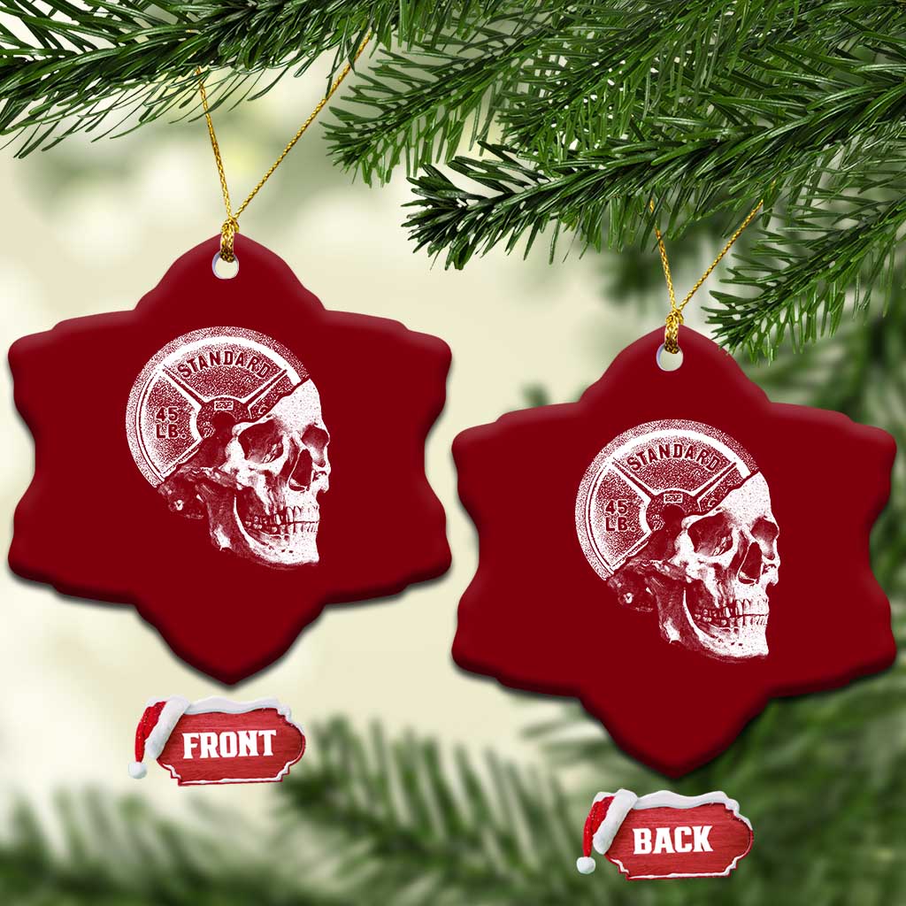 Skull 45 lbs Plate Weight Lifting Gym Workout Ceramic Ornament - Wonder Print Shop