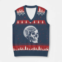 Skull 45 lbs Plate Weight Lifting Gym Workout V-Neck Knit Sweater Vest - Wonder Print Shop