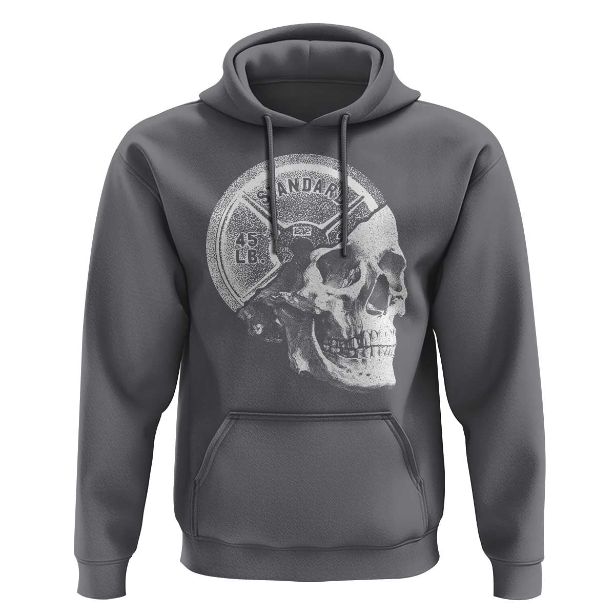 Skull 45 lbs Plate Weight Lifting Gym Workout Hoodie - Wonder Print Shop