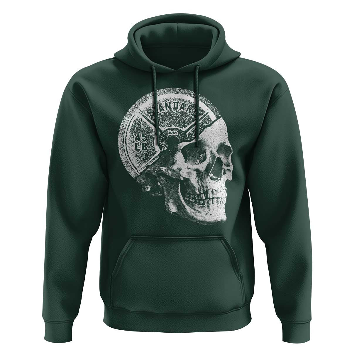 Skull 45 lbs Plate Weight Lifting Gym Workout Hoodie - Wonder Print Shop