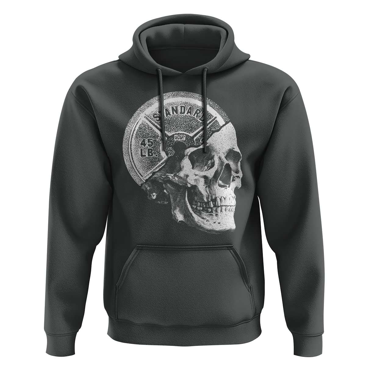 Skull 45 lbs Plate Weight Lifting Gym Workout Hoodie - Wonder Print Shop
