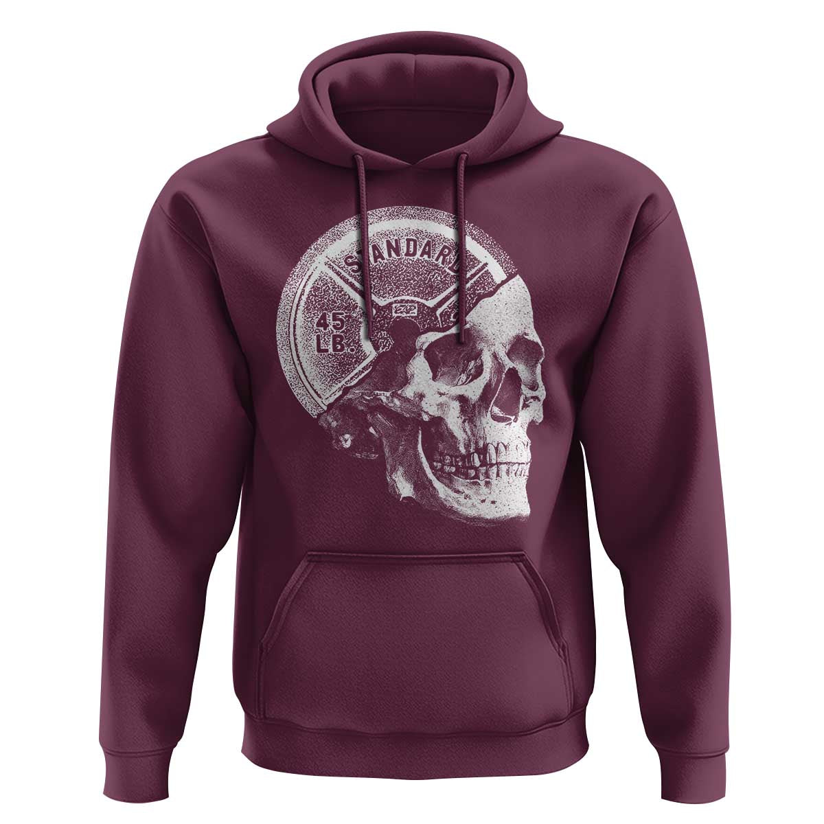 Skull 45 lbs Plate Weight Lifting Gym Workout Hoodie - Wonder Print Shop