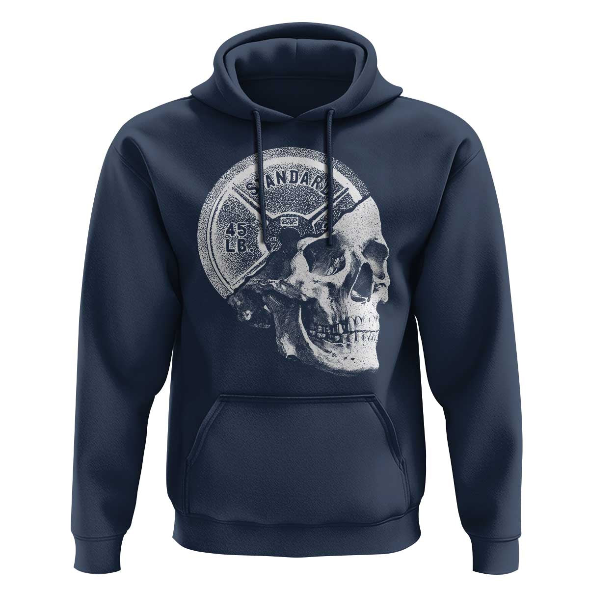 Skull 45 lbs Plate Weight Lifting Gym Workout Hoodie - Wonder Print Shop