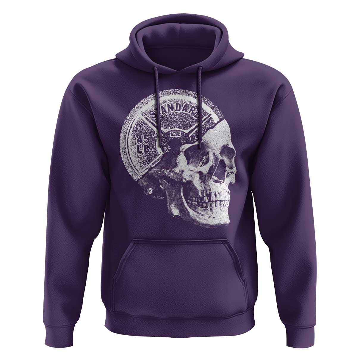 Skull 45 lbs Plate Weight Lifting Gym Workout Hoodie - Wonder Print Shop