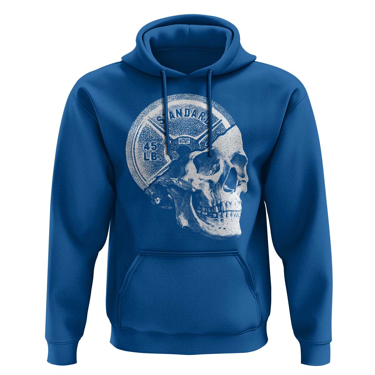 Skull 45 lbs Plate Weight Lifting Gym Workout Hoodie - Wonder Print Shop