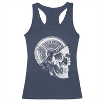 Skull 45 lbs Plate Weight Lifting Gym Workout Racerback Tank Top - Wonder Print Shop