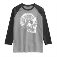 Skull 45 lbs Plate Weight Lifting Gym Workout Raglan Shirt - Wonder Print Shop