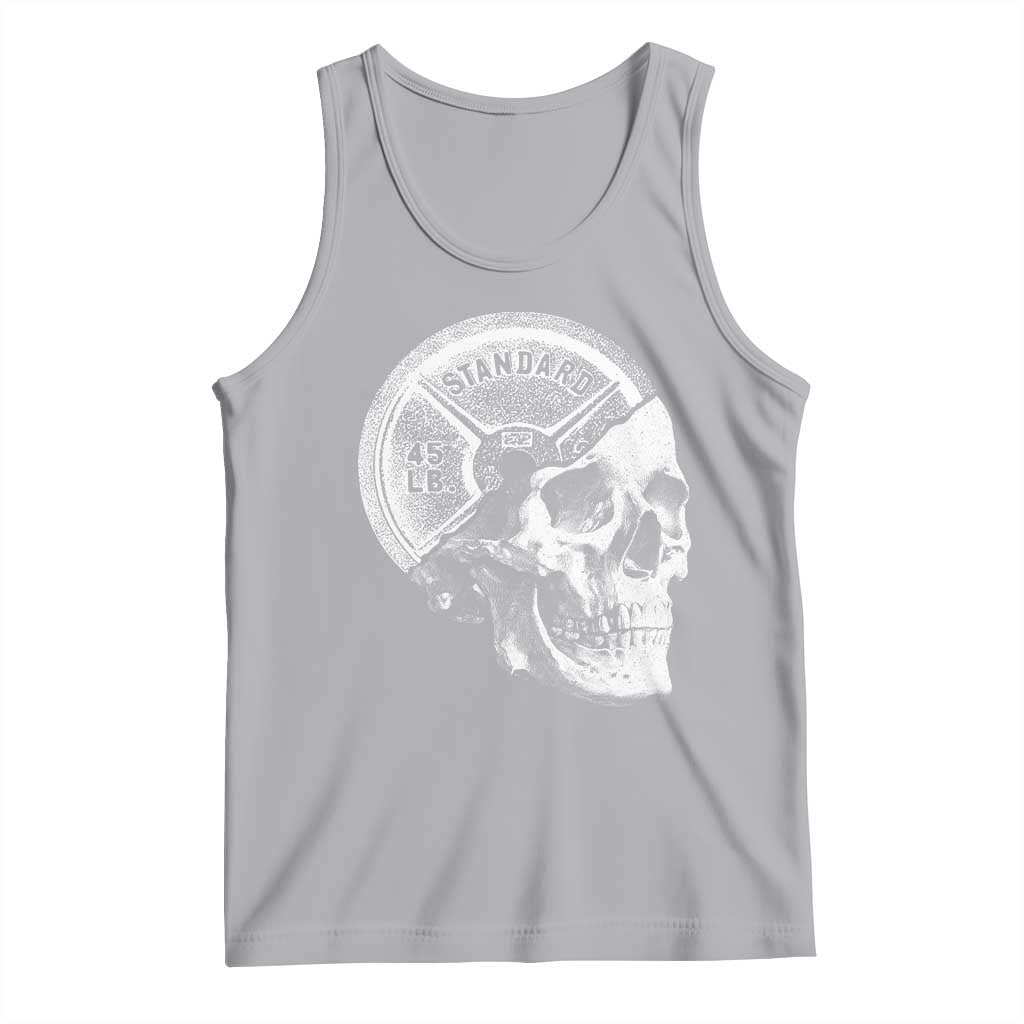 Skull 45 lbs Plate Weight Lifting Gym Workout Tank Top - Wonder Print Shop