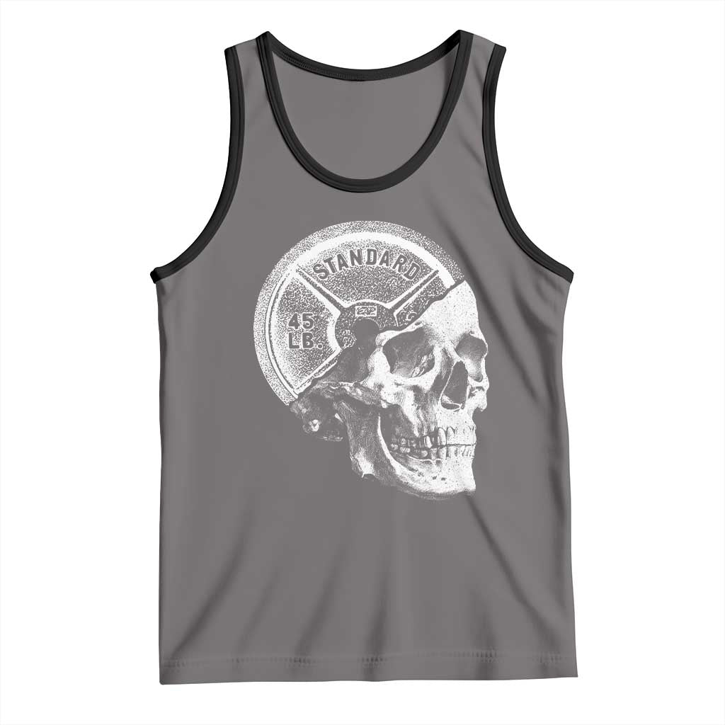 Skull 45 lbs Plate Weight Lifting Gym Workout Tank Top - Wonder Print Shop