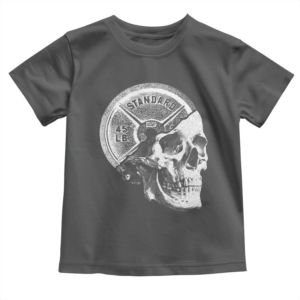 Skull 45 lbs Plate Weight Lifting Gym Workout Toddler T Shirt - Wonder Print Shop