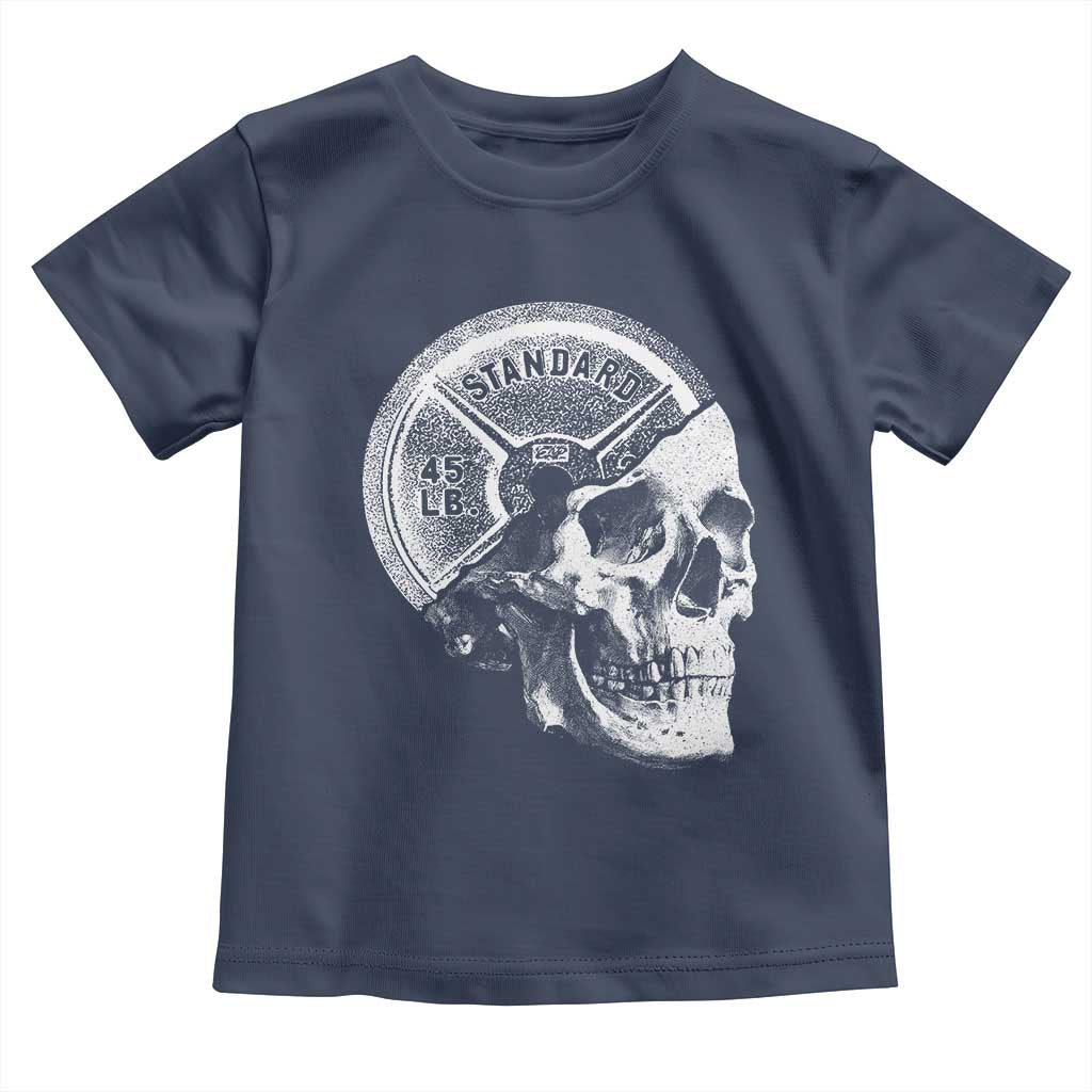 Skull 45 lbs Plate Weight Lifting Gym Workout Toddler T Shirt - Wonder Print Shop