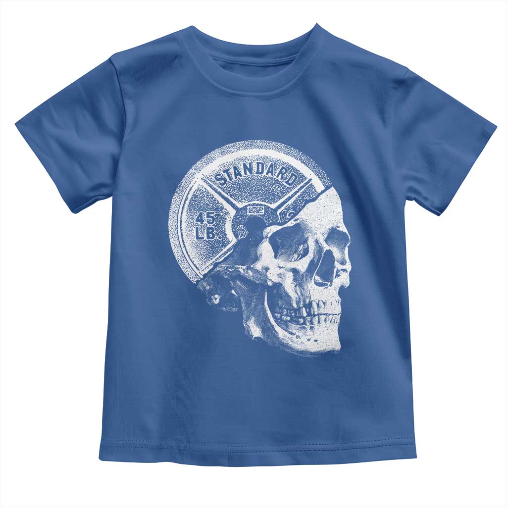 Skull 45 lbs Plate Weight Lifting Gym Workout Toddler T Shirt - Wonder Print Shop