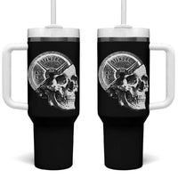 Skull 45 lbs Plate Weight Lifting Gym Workout Tumbler With Handle - Wonder Print Shop