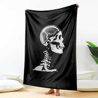 Funny Skeleton 45 lbs Plate Weight Lifting Gym Working Out Throw Blanket - Wonder Print Shop