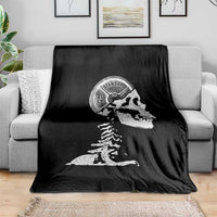 Funny Skeleton 45 lbs Plate Weight Lifting Gym Working Out Throw Blanket - Wonder Print Shop