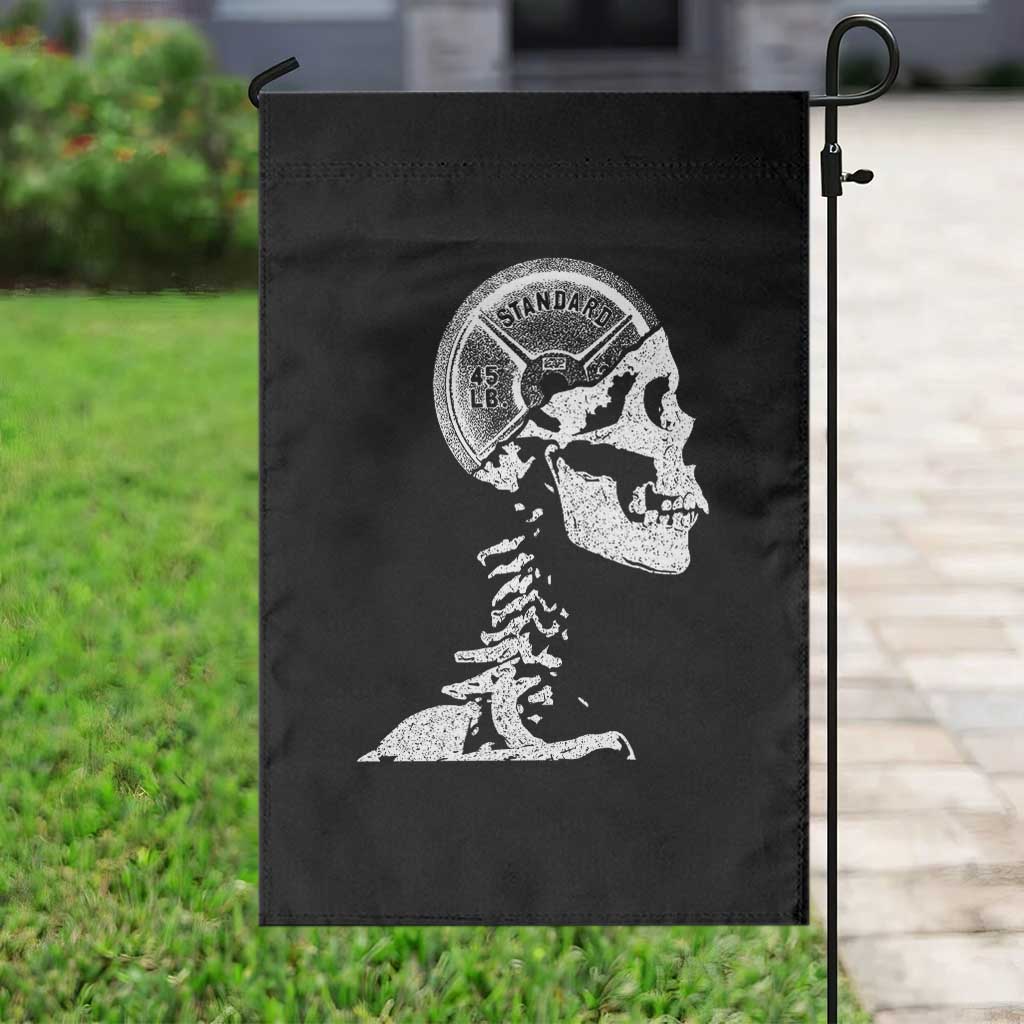 Funny Skeleton 45 lbs Plate Weight Lifting Gym Working Out Garden Flag - Wonder Print Shop