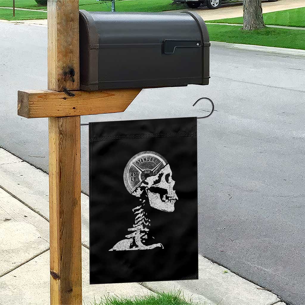 Funny Skeleton 45 lbs Plate Weight Lifting Gym Working Out Garden Flag - Wonder Print Shop