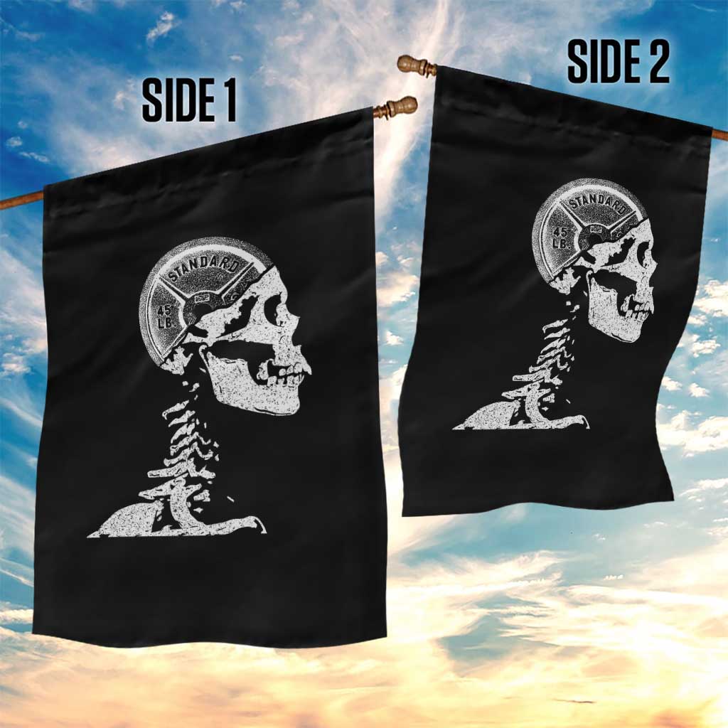 Funny Skeleton 45 lbs Plate Weight Lifting Gym Working Out Garden Flag - Wonder Print Shop