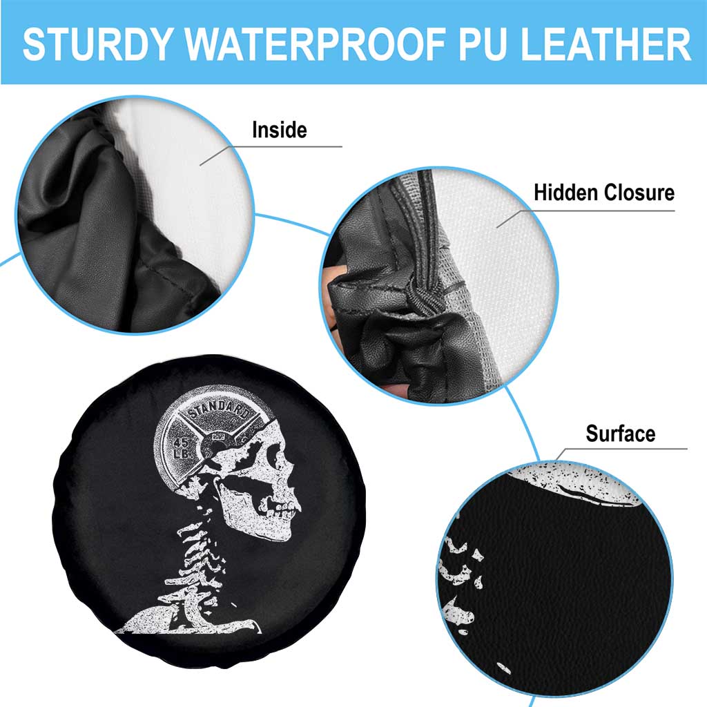 Funny Skeleton 45 lbs Plate Weight Lifting Gym Working Out Spare Tire Cover - Wonder Print Shop