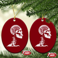Funny Skeleton 45 lbs Plate Weight Lifting Gym Working Out Ceramic Ornament - Wonder Print Shop