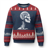 Funny Skeleton 45 lbs Plate Weight Lifting Gym Working Out Ugly Christmas Sweater - Wonder Print Shop